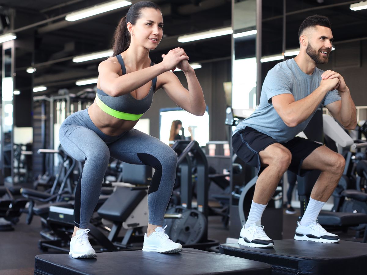 heels elevated goblet squat