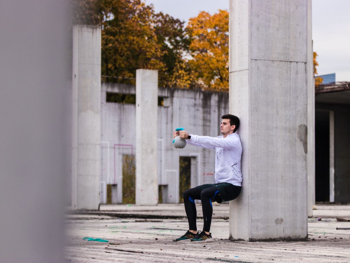 heels elevated goblet squat